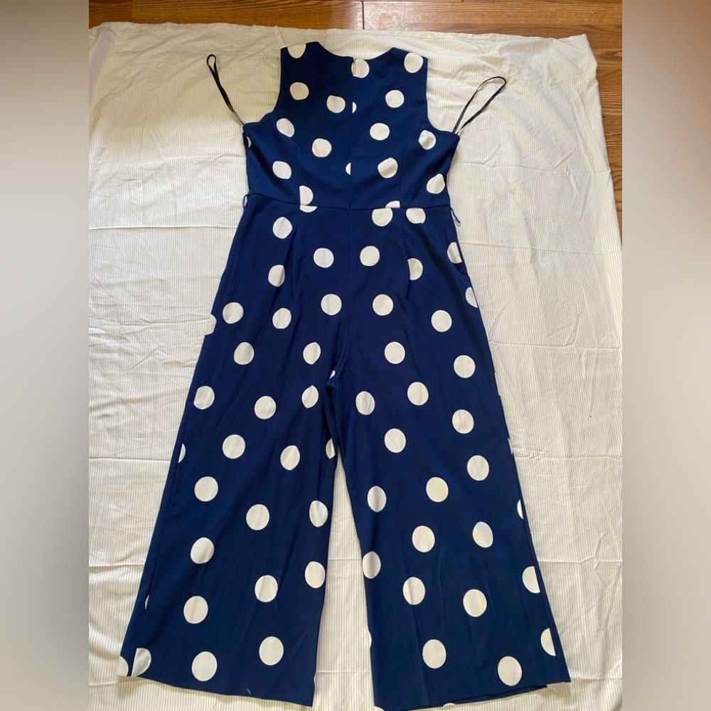 Karl Lagerfeld Navy and White Polka Dot Jumpsuit - Picture 6 of 9